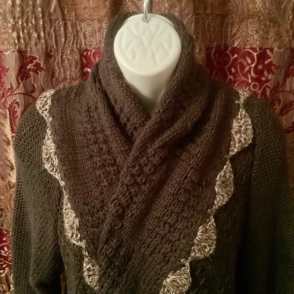 Designer Threads ALPACA made in Peru soft long cardigan sweater S/L NEW - Picture 5 of 10